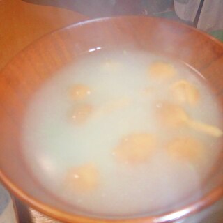青葱と味醂生姜のペーストなめこの味噌汁